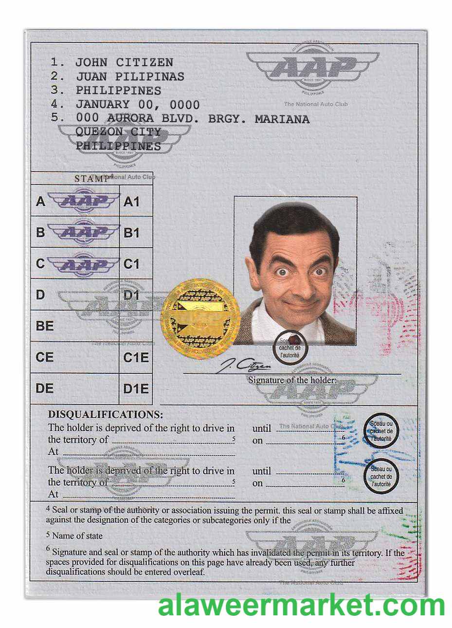 Philippines International driving permit(Vienna Convention format)